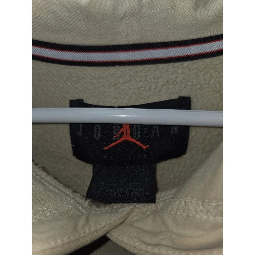 Air Jordan Men's MJ All Over Print‎ Pullover Hoodie Sweatshirt Beige Size Medium